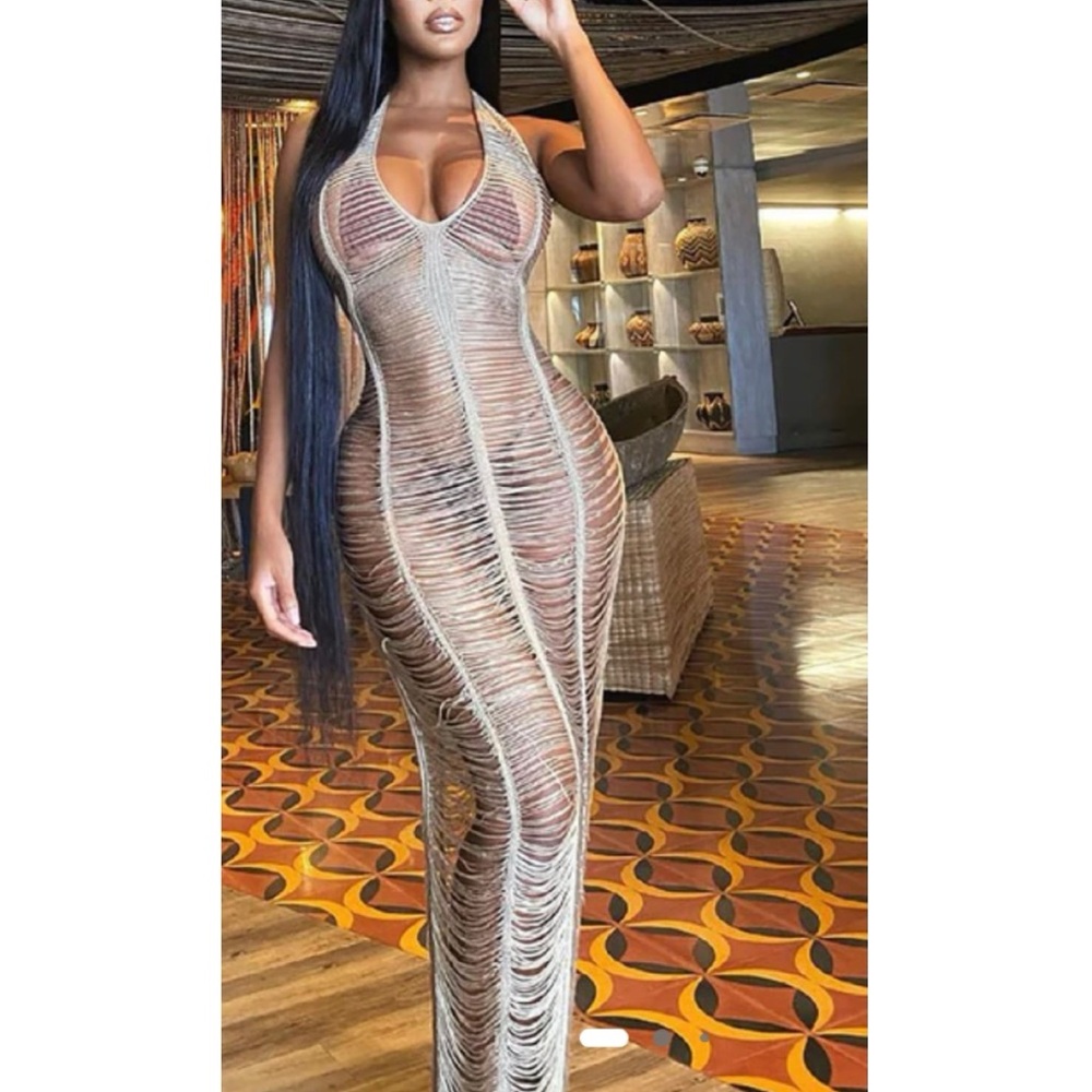 Fashion Nova Primi Relaxing All Summer Crochet Cover Up Maxi Dress